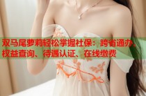 双马尾萝莉轻松掌握社保：跨省通办、权益查询、待遇认证、在线缴费